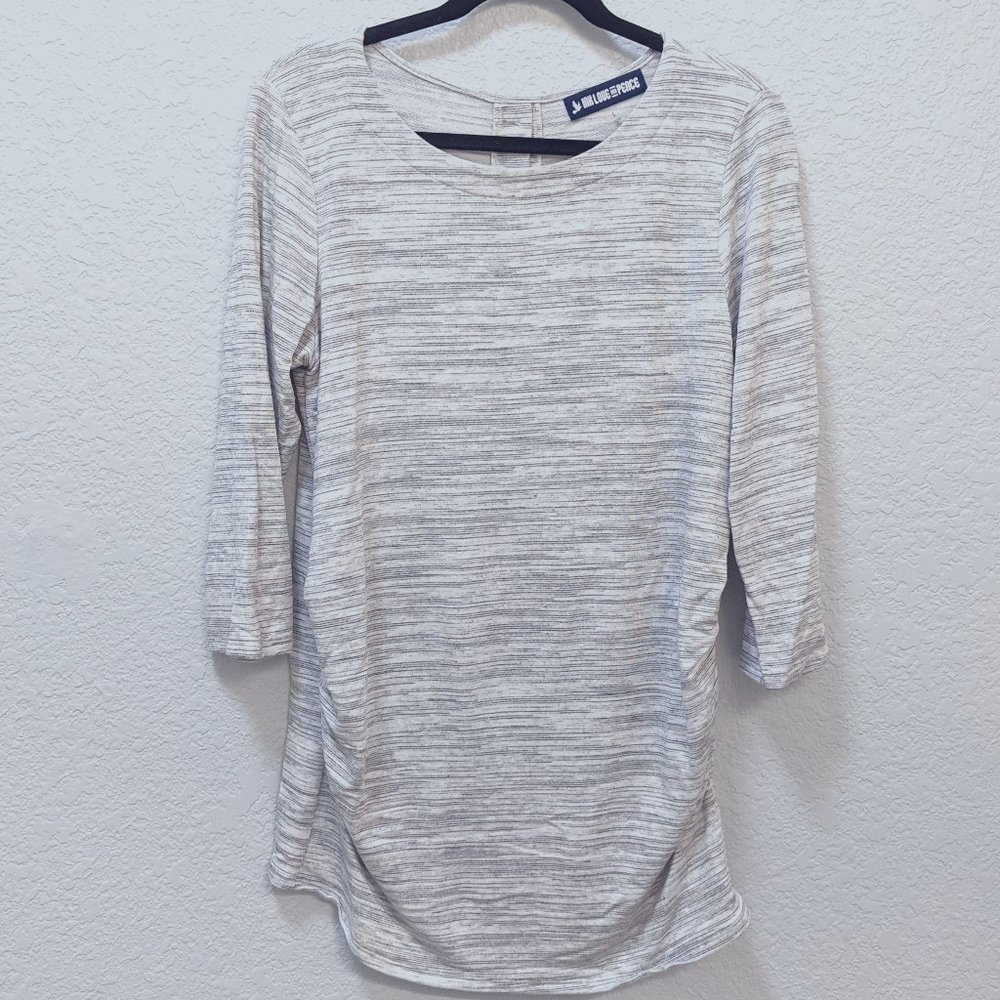 Tarani Maternity Button Back French Terry Knit Top